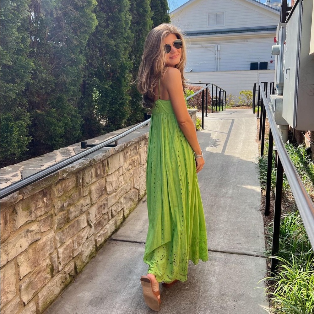 Zara Openwork Eyelet Embroidered Maxi Dress